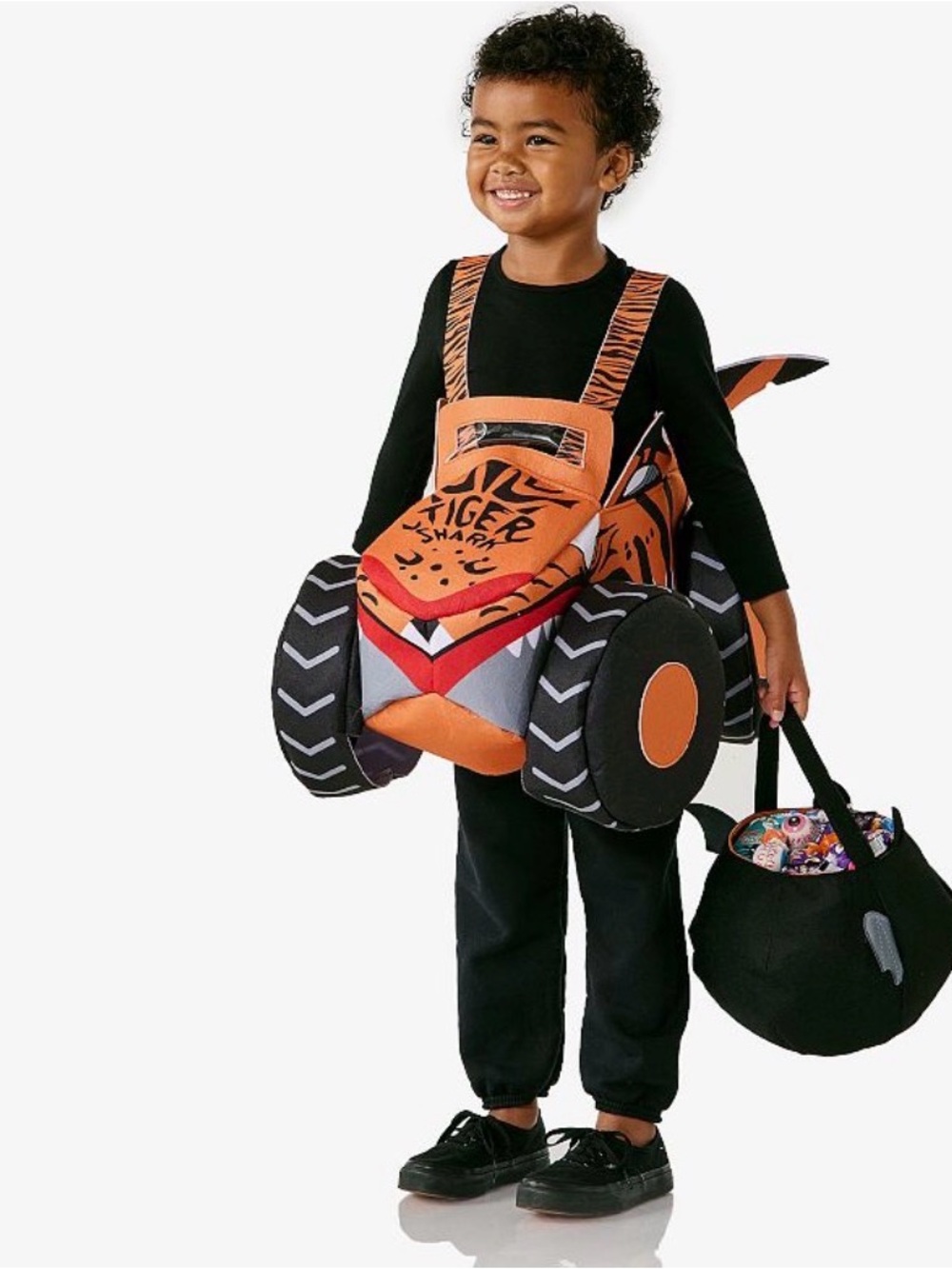 Pottery Barn Hot Wheels Monster Trucks Tiger Shark Ride-On Costume 3T NEW - Picture 5 of 6